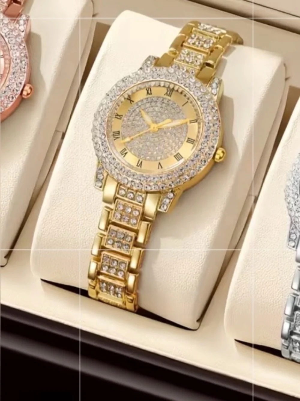 Gold-Tone Crystal Pavé Women’s Bracelet Watch